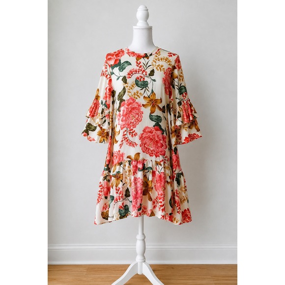 Petal & Pup | Dresses | Petal Pup Peta Pink Floral Tiered Ruffle Mini Petal & Pup | Dresses | Petal Pup Peta Pink Floral Tiered Ruffle Mini